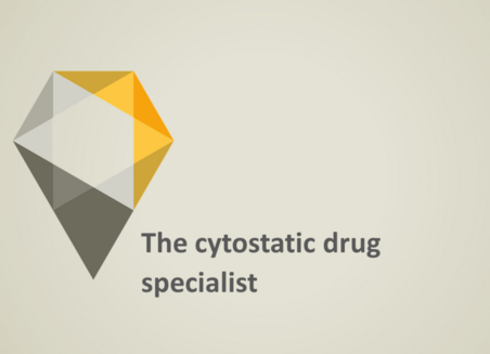 On a grey background there is written: The cytostatic drug specialist