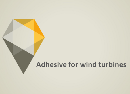 On a grey background there is written: Adhesive for wind turbines
