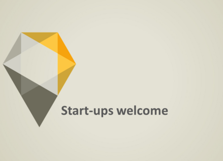 On a grey background there is written: Start-ups welcome!